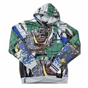 Jean-Michel Basquiat + Members Only Mens Medium Pullover Hoodie Sweatshirt Shirt
